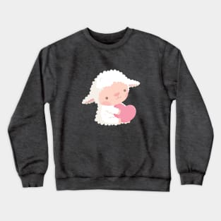 Cute Little Lamb Hugging Heart Crewneck Sweatshirt